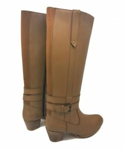 Kickfootwear WOMENS Western Long Leather Tan Elastic Boots