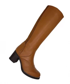 Kickfootwear WOMENS NEW In Tan Leather Long Brogue Boots