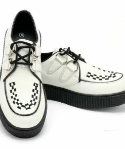 Kickfootwear Women's Riot White Leather Creepers WOMENS