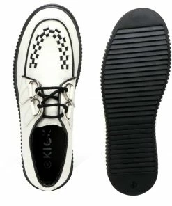 Kickfootwear Women's Riot White Leather Creepers WOMENS