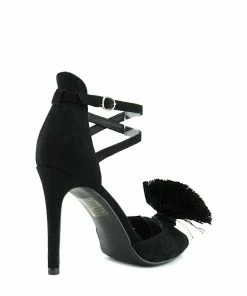 Kickfootwear Pom Pom Pointed Stiletto Heels - Black 5 Kickfootwear Pom Pom Pointed Stiletto Heels - Black