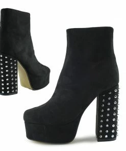 Kickfootwear Camden Spike Stud Heel Platform Boots - Black