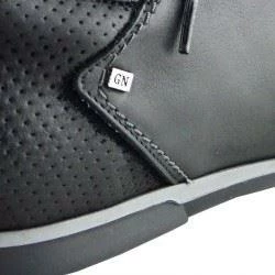 Kickfootwear MENS Giatoma Niccoli Leather Mix Smart Trainers - Black 2 Kickfootwear MENS Giatoma Niccoli Leather Mix Smart Trainers - Black