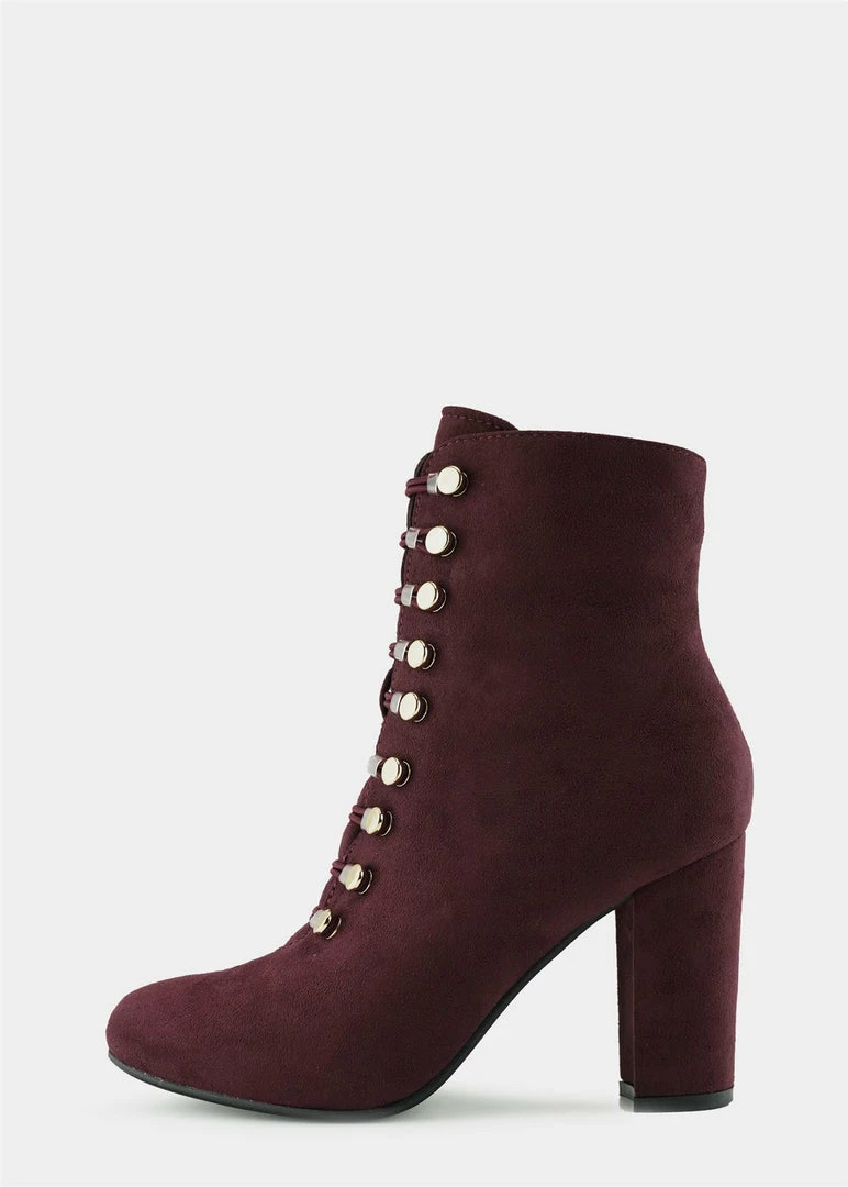 Kickfootwear Lucia Vintage Gold Button Boots - Burgundy 5 Kickfootwear Lucia Vintage Gold Button Boots - Burgundy