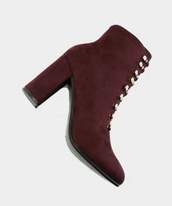 Kickfootwear Lucia Vintage Gold Button Boots - Burgundy 8 Kickfootwear Lucia Vintage Gold Button Boots - Burgundy