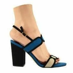 Kickfootwear Block Heel Buckle Sandals - Blue WOMENS