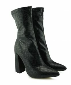 Kickfootwear WOMENS Selena Snake Patent Boots - Black