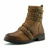 Kickfootwear WOMENS Clash Multi Strap Punk Boots - Brown