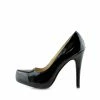 Kickfootwear WOMENS Patent Stiletto Evening Shoes - Black