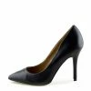 Kickfootwear Pointed Stiletto Smart Court Shoes - Black Matte WOMENS