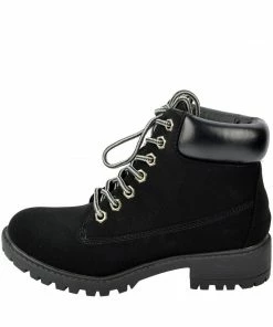 Kickfootwear WOMENS Brecon Chunky Sole Combat Boots - Black