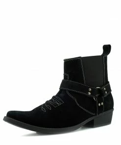 Kickfootwear Wilson Suede Western Cowboy Ankle Boots - Black 11 Kickfootwear Wilson Suede Western Cowboy Ankle Boots - Black