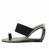 Kickfootwear WOMENS Grace Metallic Toe Sparkle Sandals - Black