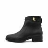 Kickfootwear WOMENS York Leather Chelsea Black Buckle Boots - 1006
