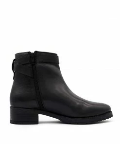 Kickfootwear WOMENS York Leather Chelsea Black Buckle Boots - 1006 10 Kickfootwear WOMENS York Leather Chelsea Black Buckle Boots - 1006