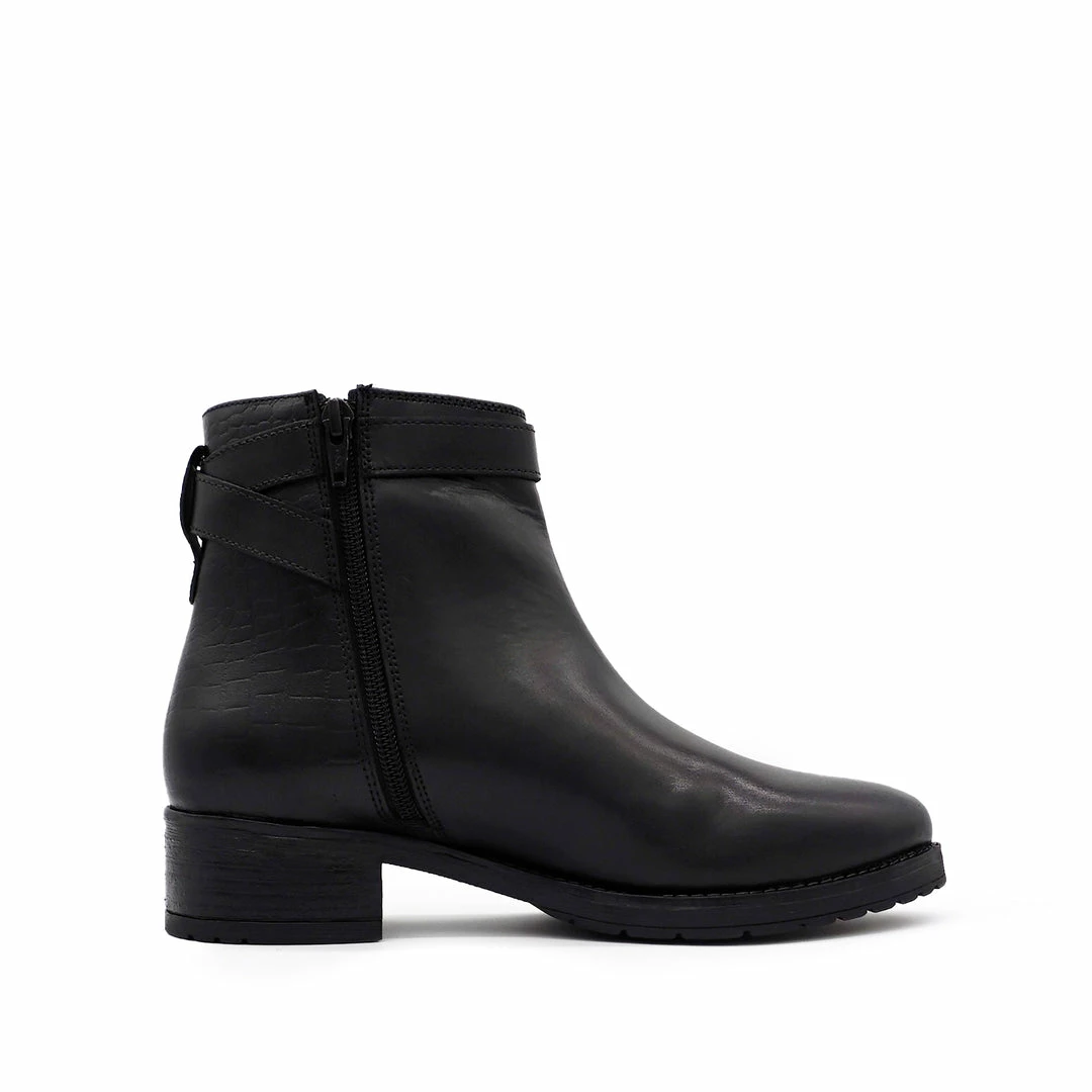Kickfootwear WOMENS York Leather Chelsea Black Buckle Boots - 1006 4 Kickfootwear WOMENS York Leather Chelsea Black Buckle Boots - 1006