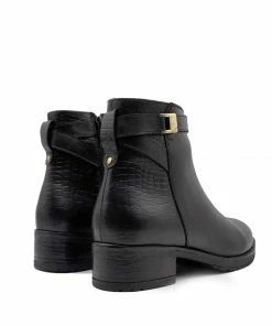 Kickfootwear WOMENS York Leather Chelsea Black Buckle Boots - 1006 9 Kickfootwear WOMENS York Leather Chelsea Black Buckle Boots - 1006