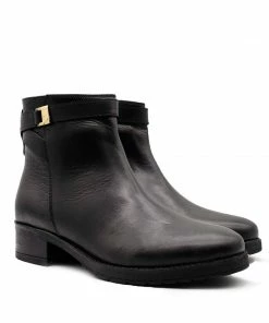 Kickfootwear WOMENS York Leather Chelsea Black Buckle Boots - 1006 12 Kickfootwear WOMENS York Leather Chelsea Black Buckle Boots - 1006