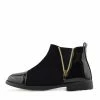 Kickfootwear Esme Gold Zip Chelsea Ankle Boots - Black WOMENS