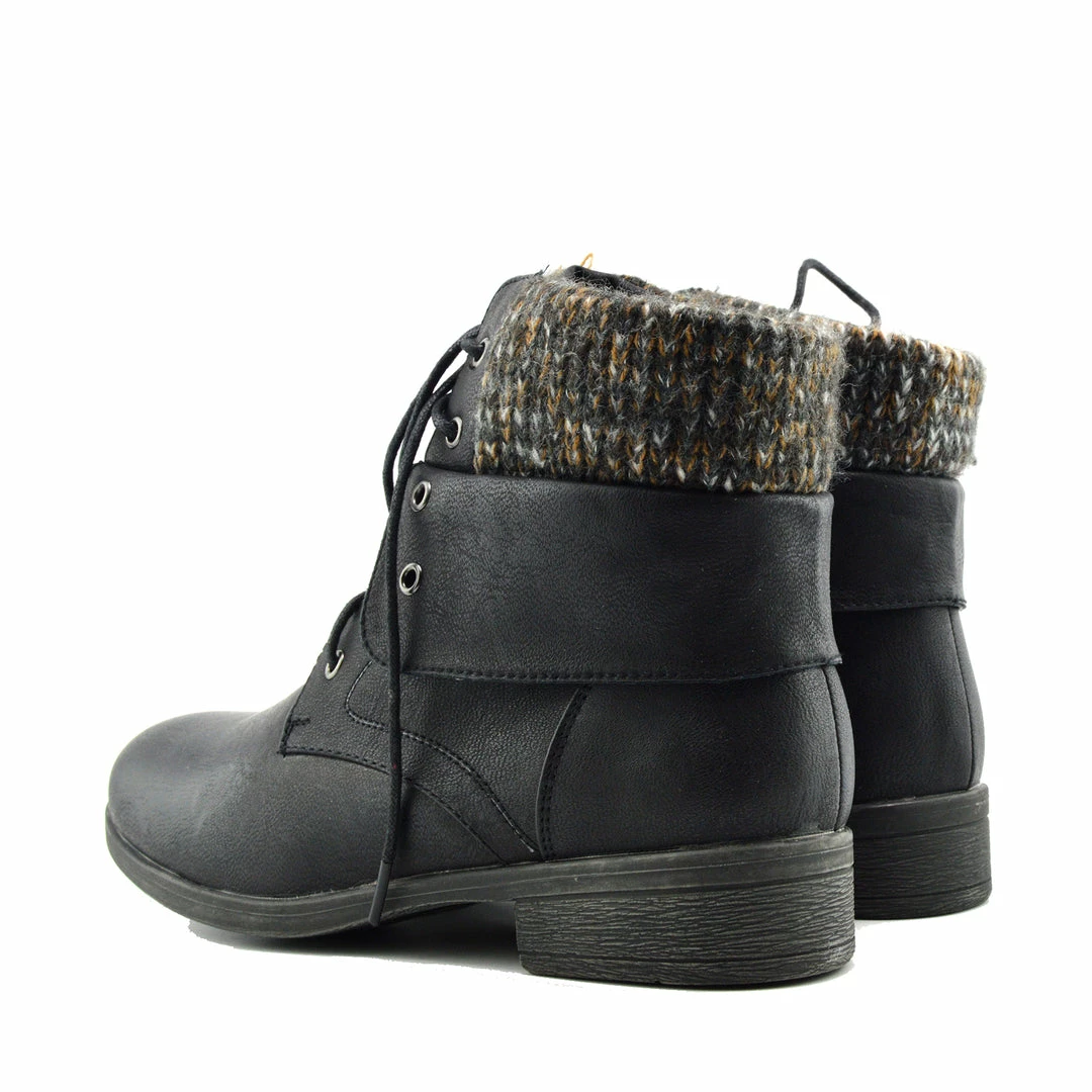 Kickfootwear WOMENS Park Soft Top Combat Ankle Boots - Black 4 Kickfootwear WOMENS Park Soft Top Combat Ankle Boots - Black