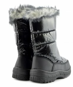 Kickfootwear Aspen Short Snow Grip Sole Lined Boots - Black F4334 WOMENS