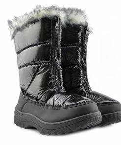 Kickfootwear Aspen Short Snow Grip Sole Lined Boots - Black F4334 WOMENS