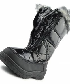Kickfootwear Aspen Short Snow Grip Sole Lined Boots - Black F4334 WOMENS