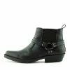 Kickfootwear Nash Leather Ankle Cowboy Ring Boots - Black-S MENS
