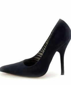 Kickfootwear Pointed Stiletto Smart Court Shoes - Black Suedette