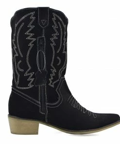 Kickfootwear WOMENS Kitty Black Suede Cowboy Boots