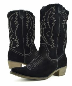 Kickfootwear WOMENS Kitty Black Suede Cowboy Boots 7 Kickfootwear WOMENS Kitty Black Suede Cowboy Boots