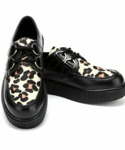 Kickfootwear Women's Riot Leopard Print Leather Creepers 11 Kickfootwear Women's Riot Leopard Print Leather Creepers