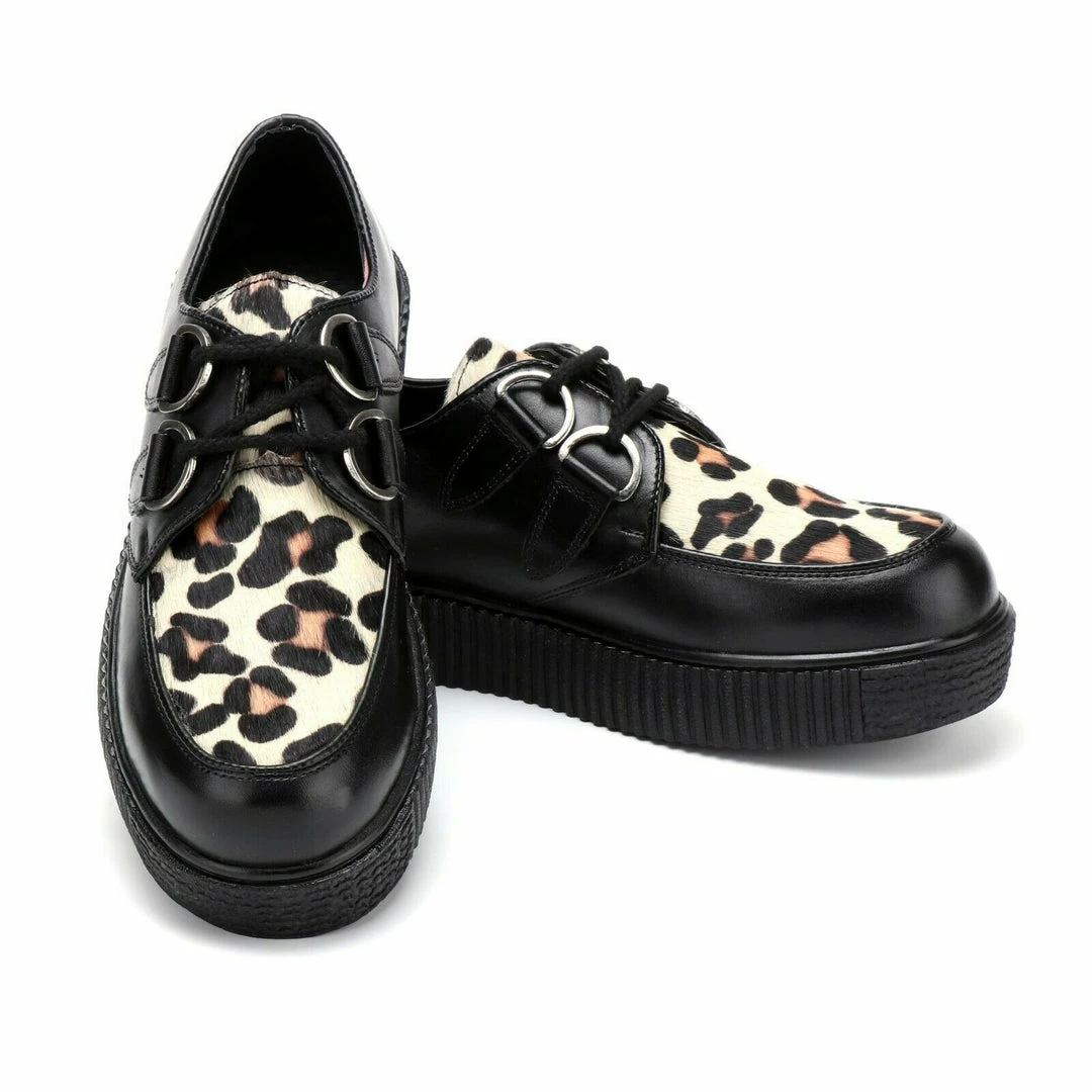 Kickfootwear Women's Riot Leopard Print Leather Creepers 5 Kickfootwear Women's Riot Leopard Print Leather Creepers