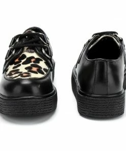 Kickfootwear Women's Riot Leopard Print Leather Creepers 9 Kickfootwear Women's Riot Leopard Print Leather Creepers
