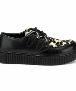 Kickfootwear Women's Riot Leopard Print Leather Creepers