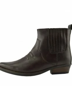 Kickfootwear Jax Leather Western Cowboy Cuban Heel Boot - Brown