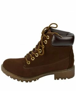Kickfootwear Brecon Chunky Sole Combat Boots - Brown WOMENS