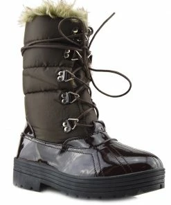 Kickfootwear Aspen Short Snow Grip Sole Lined Boots - Brown WOMENS