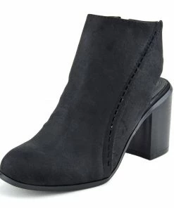 Kickfootwear WOMENS Ivy Block Heel Closed Toe Mule Ankle Boots - Black