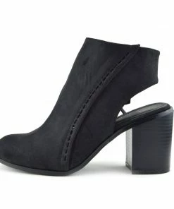 Kickfootwear WOMENS Ivy Block Heel Closed Toe Mule Ankle Boots - Black