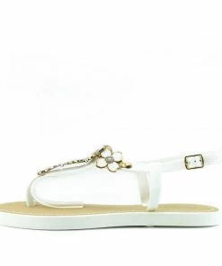 Kickfootwear WOMENS Daisy Flower Jelly Sandals - White