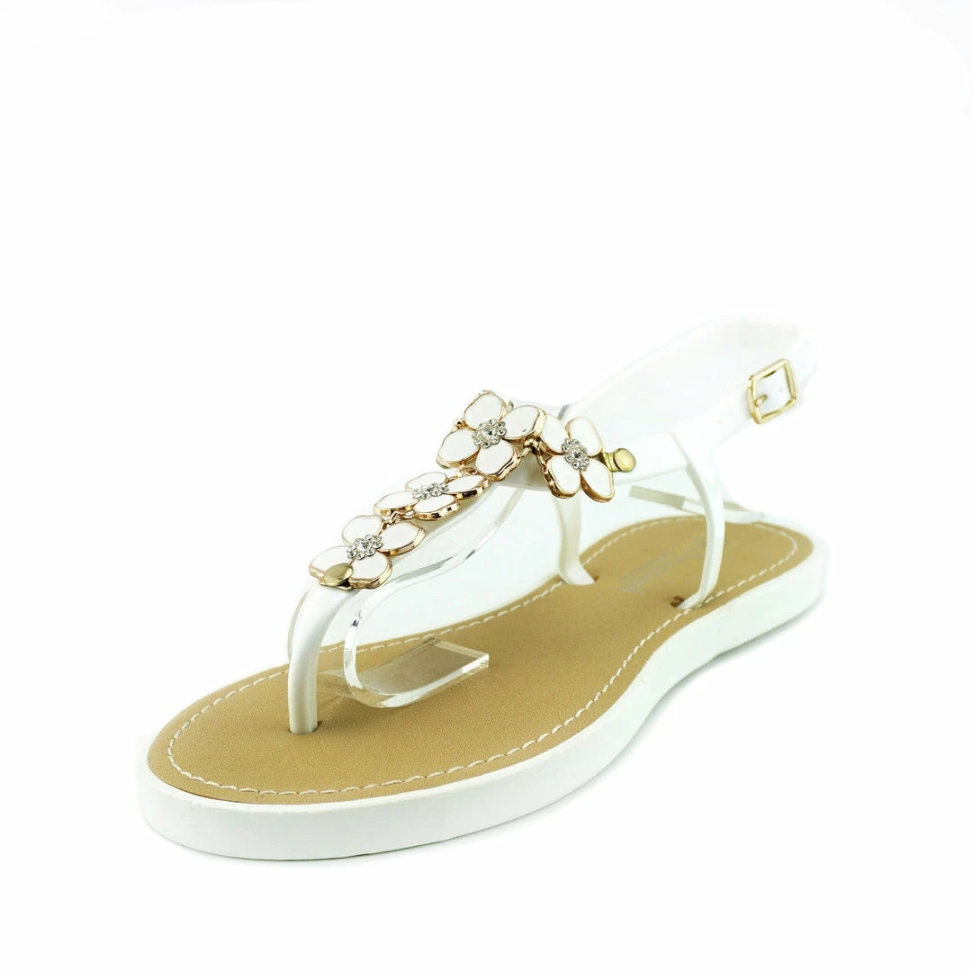 Kickfootwear WOMENS Daisy Flower Jelly Sandals - White 2 Kickfootwear WOMENS Daisy Flower Jelly Sandals - White
