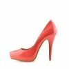 Kickfootwear Patent Stiletto Court Shoes - Coral