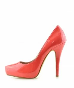 Kickfootwear Patent Stiletto Court Shoes - Coral