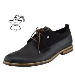 Kickfootwear MENS Giatoma Niccoli Suede Trim Derby Shoes - Black 3 Kickfootwear MENS Giatoma Niccoli Suede Trim Derby Shoes - Black