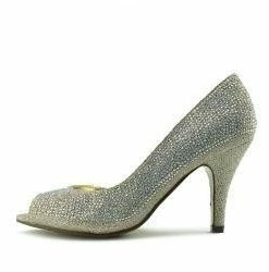 Kickfootwear Minnie Sparkle Peep Toe Kitten Heels - Gold WOMENS