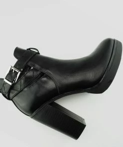 Kickfootwear Dakota Cut Out Chunky Ankle Boot - Black