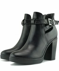 Kickfootwear Dakota Cut Out Chunky Ankle Boot - Black