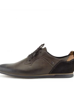 Kickfootwear Vale Leather Smart Lace Up Trainer Shoes - Brown MENS