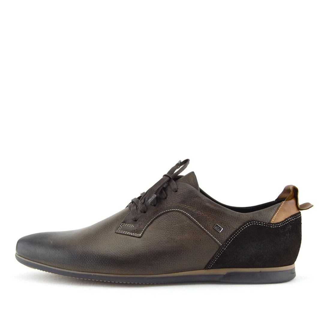 Kickfootwear Vale Leather Smart Lace Up Trainer Shoes - Brown MENS 1 Kickfootwear Vale Leather Smart Lace Up Trainer Shoes - Brown MENS